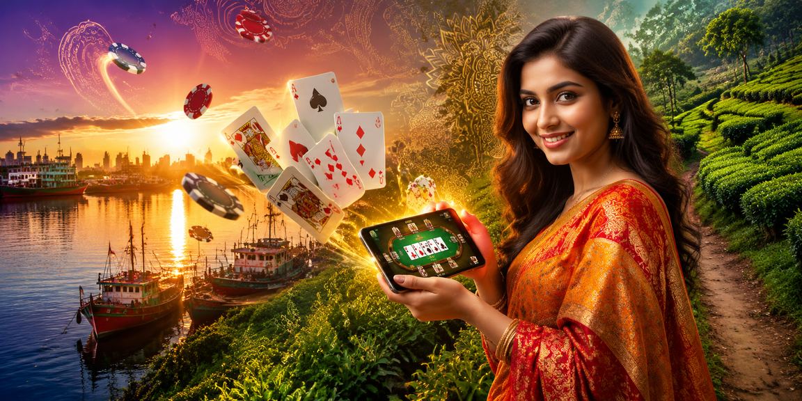 নারায়ণগঞ্জের চা বাগানে তিন পাত্তি গেম খেলছেন তরুণ খেলোয়াড়